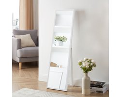 [en.casa] Spiegel vrijstaand Giovinazzo verstelbaar 152,8x37,8 cm wit