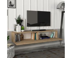 [en.casa] Tv-meubel Toivakka zwevend 135x31x25 cm eiken