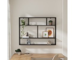 [en.casa] Wandplank Jämijärvi staal 90x120x18 cm zwart