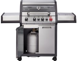 Enders Monroe Pro 4 SIK Turbo Gas barbecue - backburner-  153.5×58×118.5 cm - 41 KG - infraroodbrander - Gas - Barbecue - Kleur RVS / Zilver - Grilloppervlak 74×43 cm