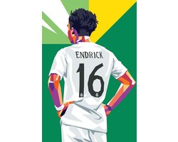 Endrick Poster - Voetbal Posters - Pop Art - Wanddecoratie Woonkamer - 180 gram papier - 5952 - Formaat 60 x 90cm