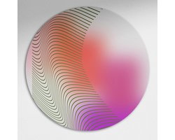 Energieke Kleurenmix Muurcirkel - Luxe Muurcirkel 80x80 cm op Forex - Sfeervolle Wanddecoratie voor Woonkamer & Slaapkamer