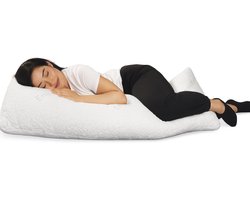 EnerPlex Lichaamskussen - Bodykussen voor Volwassenen - Zijslaapkussen & Zwangerschapskussen -Verstelbaar Traagschuim - Ademend & Stevig - Afneembare Wasbare Hoes - 140 x 50 cm