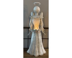 Engel Lucie | Wit | Staand Beeld | Kerst | Kerstmis | Winter | Woonaccessoires | Woonaccessoire | Decoratie | Decoratief | Deco | Kerk | Familie | Vrienden | Wonen | Woonkamer | Living | Landelijk | Industrieel | Overledene | Herinnering | Dierbare