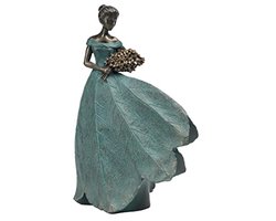 Engel Meisjes Beeldje - Modern Hars Woondecoratie voor Woonkamer en Kantoor - Rustieke Sculptuur voor Vrouwen - 15 x 7,5 cm