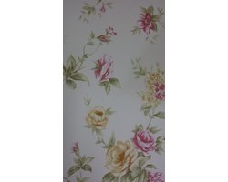 Engelse bloemen behang noordwand 1124
