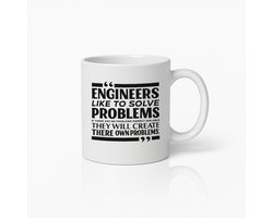 Engineers Houden van Problemen Oplossen Mok – Grappige Quote Koffiebeker Cadeau voor Ingenieurs – 330ml Keramisch