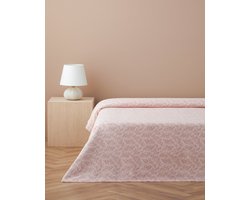 English Home Autumn Branch Katoenen Tweepersoons Bedsprei - Zomerdeken – – 100% Katoen – 210 GSM – 200x220 cm – Roze