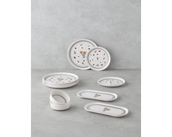 English Home Autumn Seramik Ontbijtservies set 10-delig – 4 Persoons – Rood/Geel/Groen – Servies voor Ontbijt en Tussendoortjes