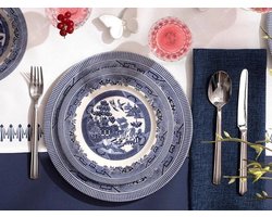 English Home bordenset - Dinerborden - 4 Persoons - 12 stuks - Porselein - Delfts Blauw