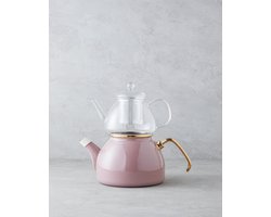 English Home Eliza Theepotset - 1.1 litre - 2.3 litre - Emaille - Oud Roze