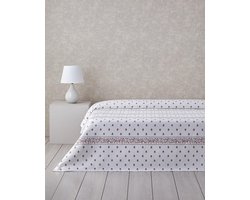 English Home - Floral Lines Deken- Bedsprei - Zomerdeken - 100% Katoen - Een Persoons - 150x220 cm - Wit/Roze