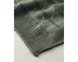 English Home - Gebreid Plaid - Woondeken - 130x170 cm - Groen