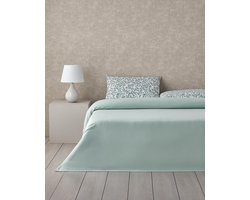 English Home - Pretty Ivy Zomerdekenset - Luxe Uitvoering - Incl. Hoeslaken 100x200+30 - Incl. 1 kussensloop - 150x 220 cm - Groen/Turqoise
