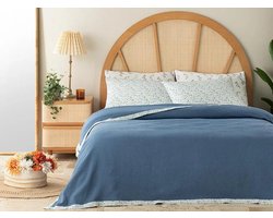 English Home Summer blanket - Bedsprei incl. 1 kussensloop - 150x220 cm - Blauw