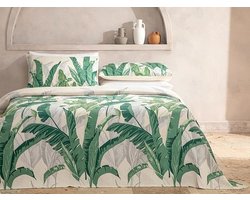 English Home Summer blanket - Bedsprei incl. 1 kussenslopen en onderlaken - 150x220 cm - Groen