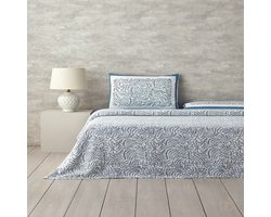 English Home Summer blanket - Luxe Uitvoering - Bedsprei - Incl. 1 kussensloop - Onderlaken 160x240 - Groen/Blauw - 150x220