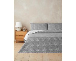 English Home Trio Shape Dekbedovertrek 160x220 cm – incl. 1 Laken 160x230 cm & 1 Kussensloop 50x70 cm – Easy Iron – Grijs