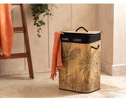 English Home wasmand - 70 l - 40x30x60 cm - bruin - zwart