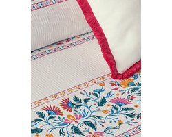 English Home - Zomerdekenset - Tweepersoons - Met 2 Kussenslopen Apart - 100% Katoen - 200x220 cm - Kleurrijk