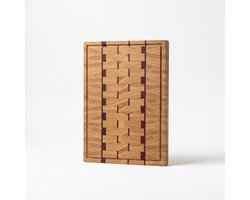 Engrain snijplank - Kurkuma - Beitelaar - Handgemaakt hakblok - Houten snijplank - Sapgeul, handvatten en anti-slipvoetjes