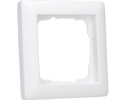 Enkel Afdekplaat - Wandmontage Frame - Elektrische Installatie - Klembevestiging Satijn - 1-voudig - Zuiver Wit