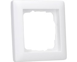 Enkelvoudige afdekplaat - Wandmontageframe - Voor elektrische installatie - Satijnen klembevestiging - 1-voudig - Zuiver wit