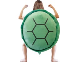 Enorme draagbare schildpad schelp kussen schildpad cosplay kostuum super zacht vest grappige verkleedpartij creatieve geschenken werpkussen woondecoraties 100 cm (groen, 100 cm)