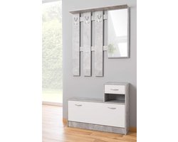 Entree Meubel - Garderobekast Spiegel - Entree Organiseren - Met Schoenenkast Lade - 100 x 25 x 180 cm