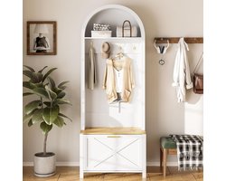 Entree Meubel - Kapstok Kast - Hal Organiseren - Stabiele IJzeren Poten - 75 x 35 x 195 cm