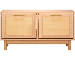 Entree Schoenenbank, 100 x 30 x 53 cm Opslagbank Met 2 Omklapbare Laden, 136 kg Draagvermogen Schoenenorganizer Met 4 Compartimenten en 2 Decoratieve Deuren, Ideaal voor Gang, Woonkamer, Slaapkamer