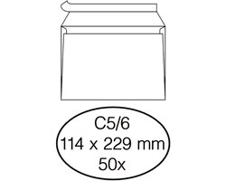 Envelop Quantore bank C5/6 114x229mm zelfklevend wit 50 stuks