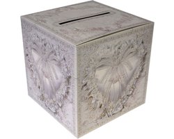Enveloppendoos - zilver - bruiloft - papier - 30 x 30 cm - envelop cadeau doos