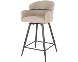 Enzo barstoel draaibaar bouclé - zand