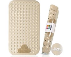 Eosell® – Douchemat Antislip Lichtbruin 40x70 cm – Badmat met 365 Zuignappen & Massagefunctie – Machinewasbaar – Comfortabele & Veilige Badkamermat