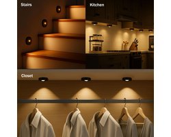 Epochglo 3 Stuks Schilderijverlichting Oplaadbaar - Magnetische Wandlamp Draadloos - RGB & Dimbaar - met Afstandsbediening - Accentverlichting voor Kunst & Interieur - Zwart