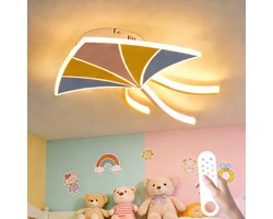 Epochglo LED Plafondlamp Kinderkamer - Vlieger Design (Mix van Roze, Oranje & Blauw) met Decoratieve Staart - 26W 2600LM - Dimbaar (3000K-6000K) - Afstandsbediening, Nachtlampje & Timer - Vrolijke Slaapkamerlamp voor Jongens & Meisjes