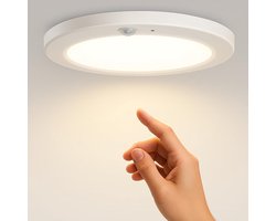 Epochglo LED Plafondlamp met Bewegingssensor - 15W 1500lm - 3 Kleurtemperaturen (3000/4500/6000K), 3 Lichtmodi, Instelbare Timer (30s/120s/180s) - IP44 Waterdicht, Ultraplat Design (Ø19cm) - Plafonniere met Sensor voor Hal, Badkamer, Garage