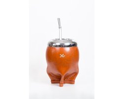 EquisMate - Keramische Kalebas - Bombilla - Orange - Voor Yerba Mate