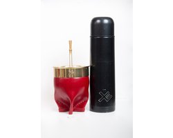 EquisMate - Yerba Mate thee - Thermosbeker - Keramische Kalebas - Bombilla - Goud