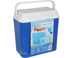 Equivera Draagbare thermo-elektrische koelbox 22 liter 12 V 30 x 23 x 40 cm met auto-aansluiting