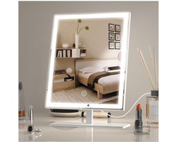 Equivera Hollywood Spiegel - Hollywood Spiegel - Hollywood Spiegel met Verlichting - Make-Up Spiegel - Make-Up Spiegel met Verlichting - Spiegel met Licht - Tafel Spiegel - Slaapkamer Spiegel