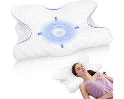 Equivera Hoofdkussen - Hoofdkussen tegen Nekklachten - Orthopedisch Kussen - Neksteunkussen - Nekondersteuning - Kussen voor Zijslapers