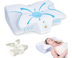 Equivera Hoofdkussen tegen Nekklachten - Hoofdkussen - Tegen Nekklachten - Ergonomisch - Zijslaper -Rugslaper