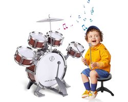 Equivera Kinder Drumstel - Drumstel voor Kinderen - Muziekinstrumenten - Kinderspeelgoed - Speelgoed Drumstel - Kinder Trommel - Kinder Drumstel Speelgoed - Kinderdrumstel - Peuter Drumstel - Cadeautip voor uw kind!