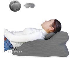 Equivera Leeskussen & wigkussen voor beenverhoging - Reflux kussen voor comfortabel zitten slapen rust - Multifunctioneel kussen voor bed bank. leeskussen