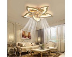 Equivera Plafonniere met Ventilator - Goud - Plafondventilator - Plafondventilator Met Afstandsbediening & APP - Plafondventilator Slaapkamer - Plafond Ventilator met Verlichting - Plafondlamp - Plafonniere - Ideaal voor in uw slaapkamer!