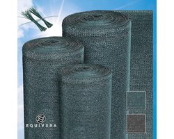 Equivera Sol Royal Zichtbreeknet Groen SG 80 Balkonscherm Zichtdoek 2500x150cm Omheining Balkondoek - Balkon Tuinnet zonwerend HDPE - Kabelbinders Inbegrepen - Extra Lange lengte Omheining Net