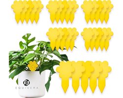 Equivera Super Ninja Vliegenvanger voor Planten - 30 stuks Vliegenval - Effectieve Gele Stickers Tegen Rouwmuggen - Sticky Vliegenval - Tot 3 maanden per val - Milieuvriendelijk Vliegenvanger