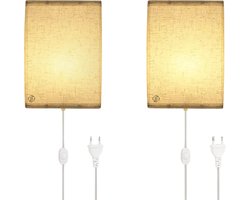 Equivera Wandlamp Binnen Met Snoer - Wandlamp - Muurlamp - Wandlamp Binnen Woonkamer - Wandlamp Kinderkamer - Wandlamp Met Snoer - Wandlamp Met Stekker